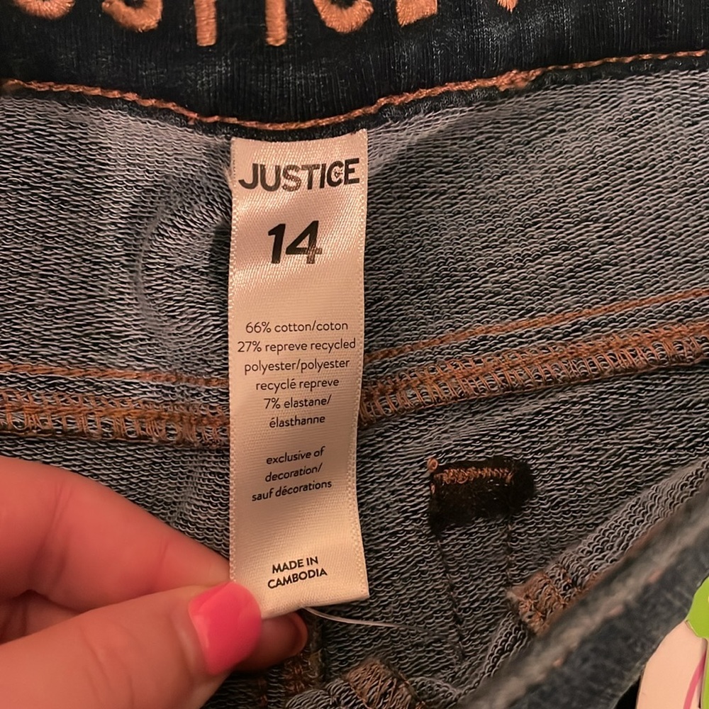 Justice blue leggings size girls, 14. - Picture 3 of 3